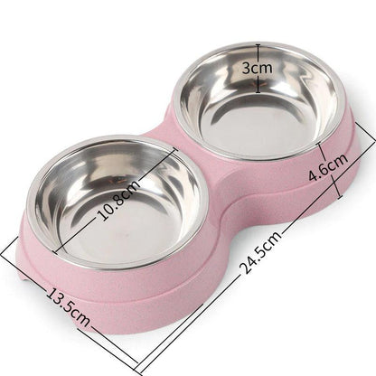 Stainless Steel Double Pet Feeder