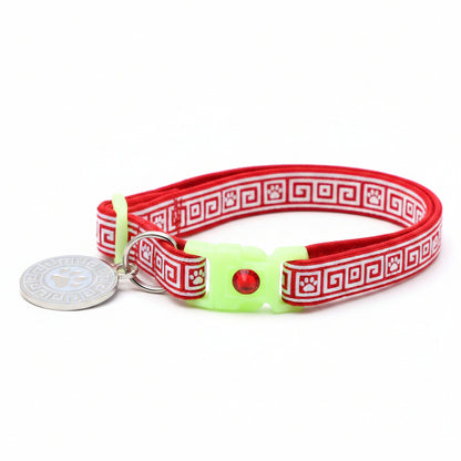 Greek Key Breakaway Cat Collar
