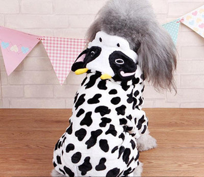 Cozy Coral Fleece Winter Dog Costume Cartoon Outfit