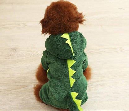 Cozy Coral Fleece Winter Dog Costume Cartoon Outfit
