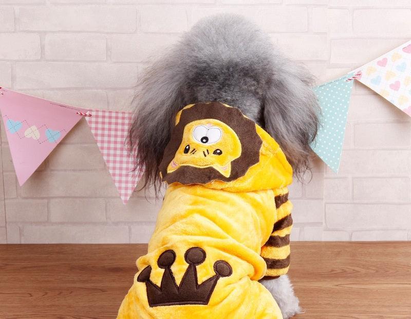 Cozy Coral Fleece Winter Dog Costume Cartoon Outfit
