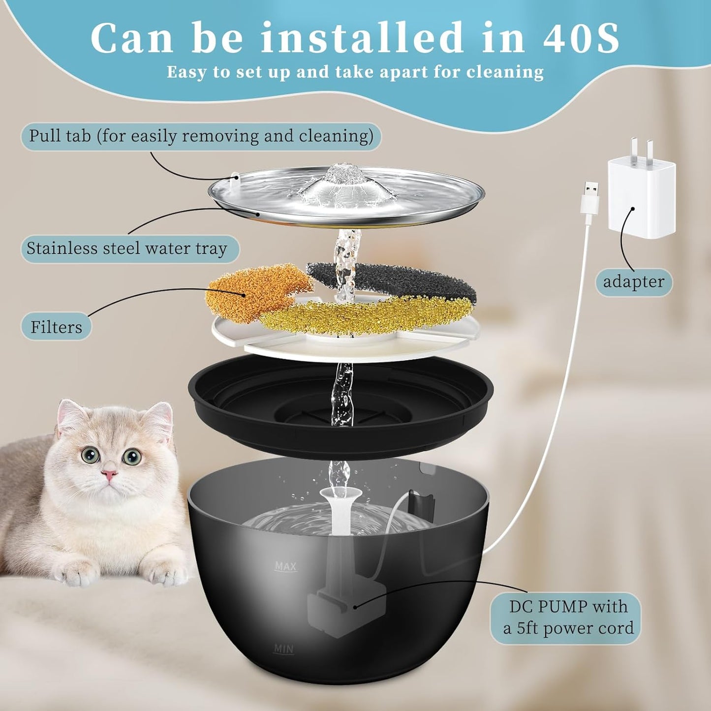 3L Cat Water Fountain