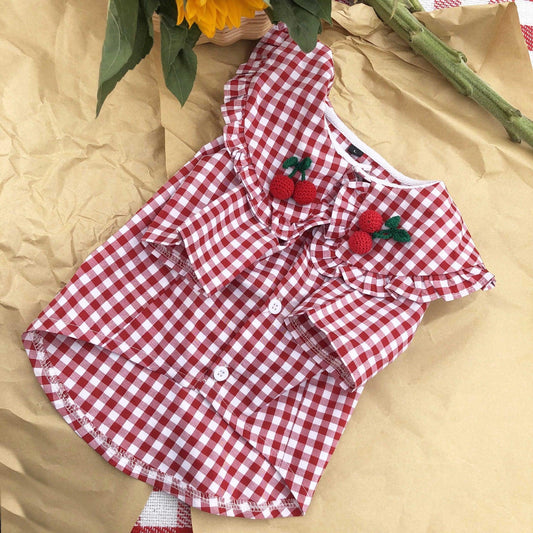 HandMade Checkered Summer Cotton Dog Shirt