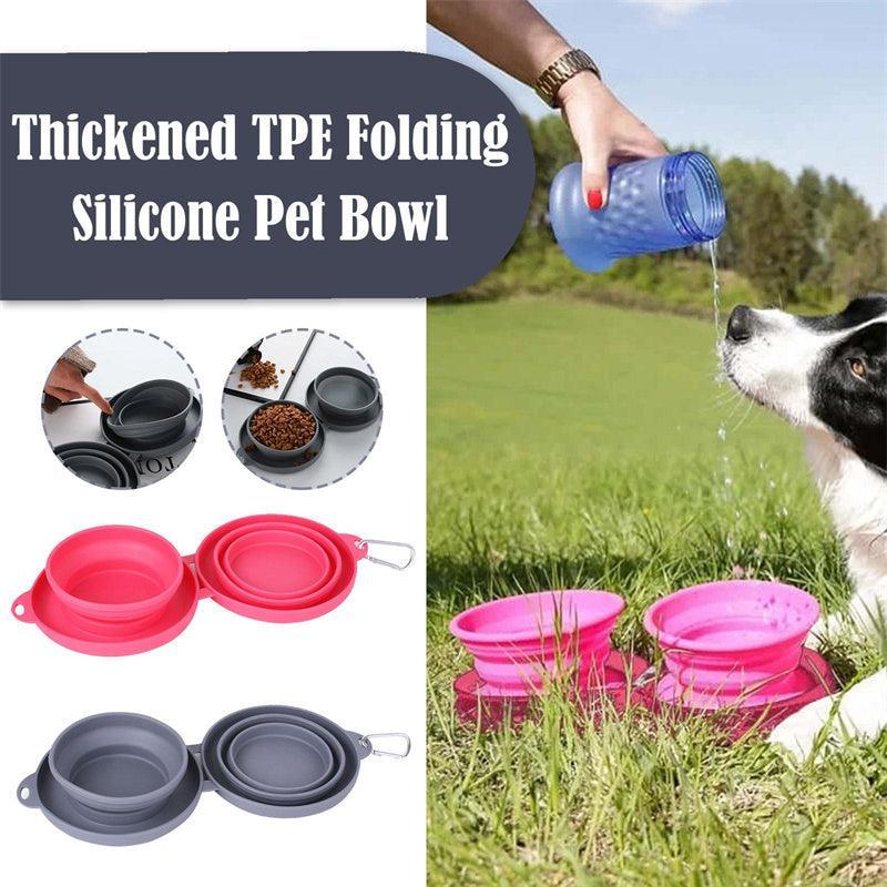 Double Collapsible Pet Feeding Bowls