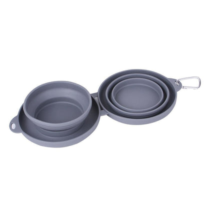 Double Collapsible Pet Feeding Bowls